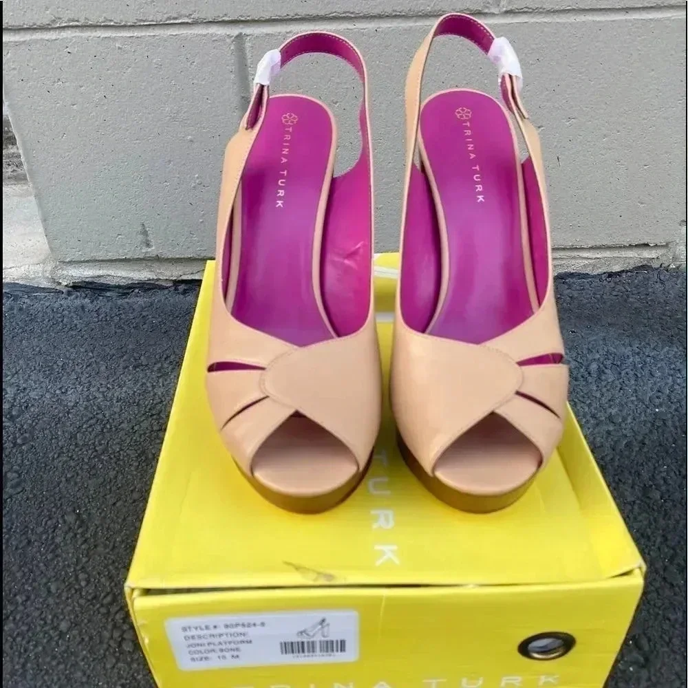 TRINA TURK HEELS HEELS SIZE 9.5 JONI PLATFORM NEW